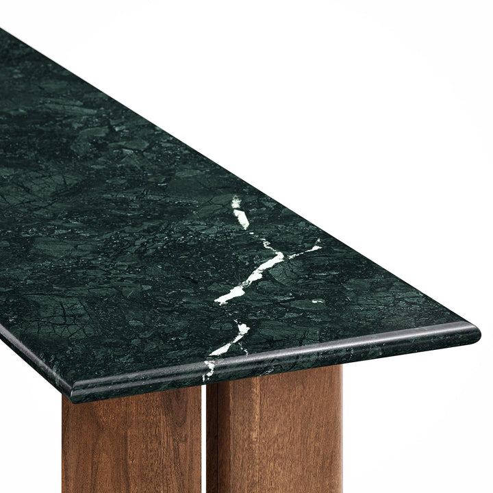 Arca 46 Inch Marble Console Table - Walnut Green Marble Denmark Home
