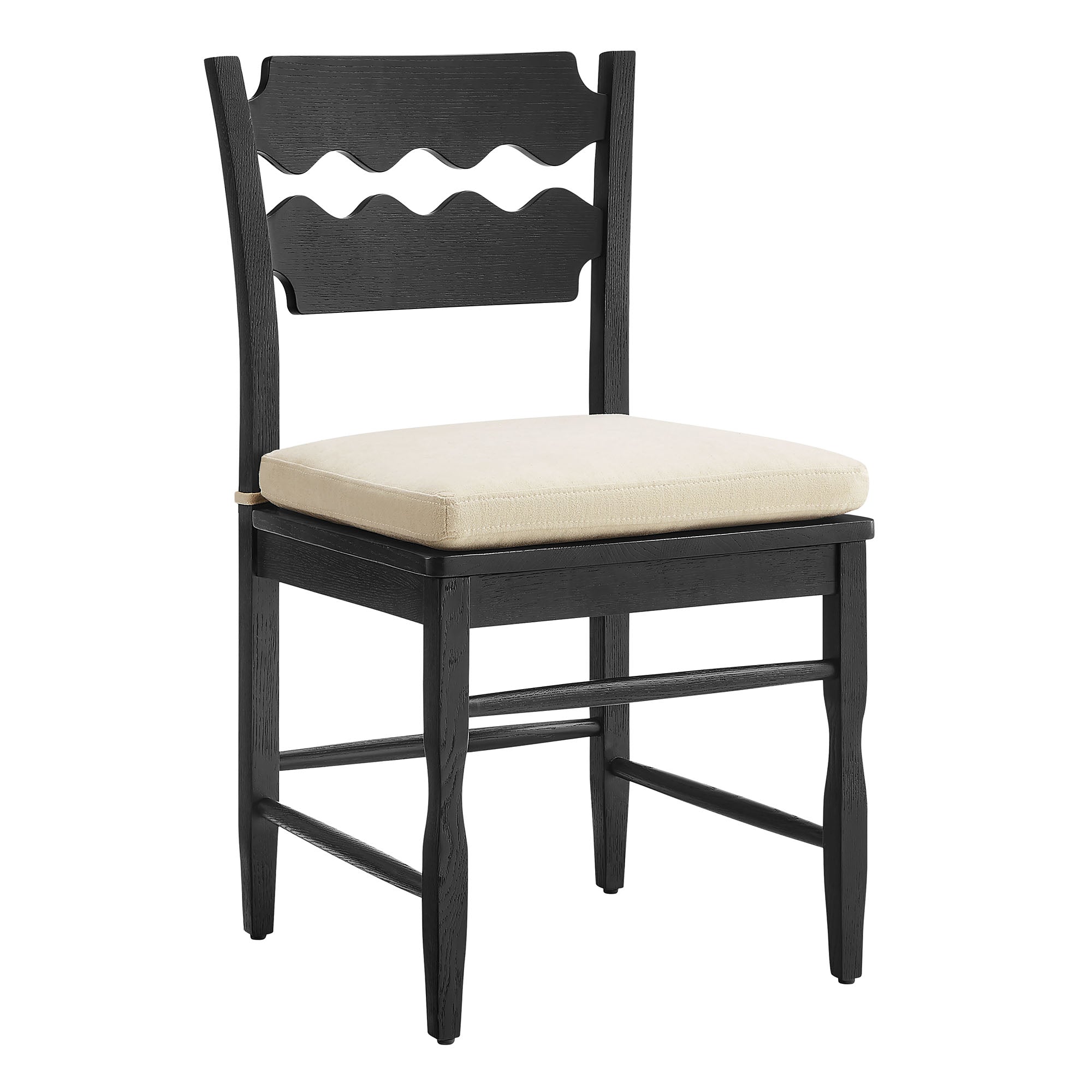 Kne Solid Oak Dining Chair - Black Linen Denmark Home