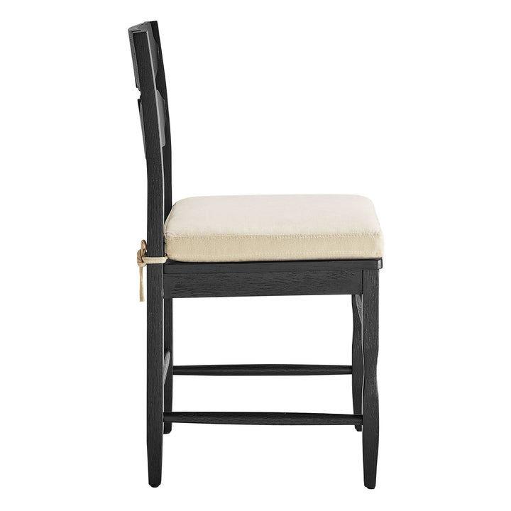 Kne Solid Oak Dining Chair - Black Linen Denmark Home