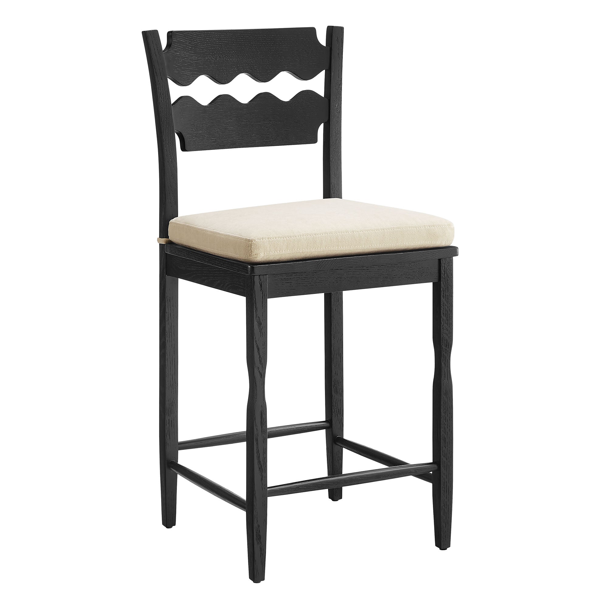 Kne Counter Stool - Black Linen Denmark Home