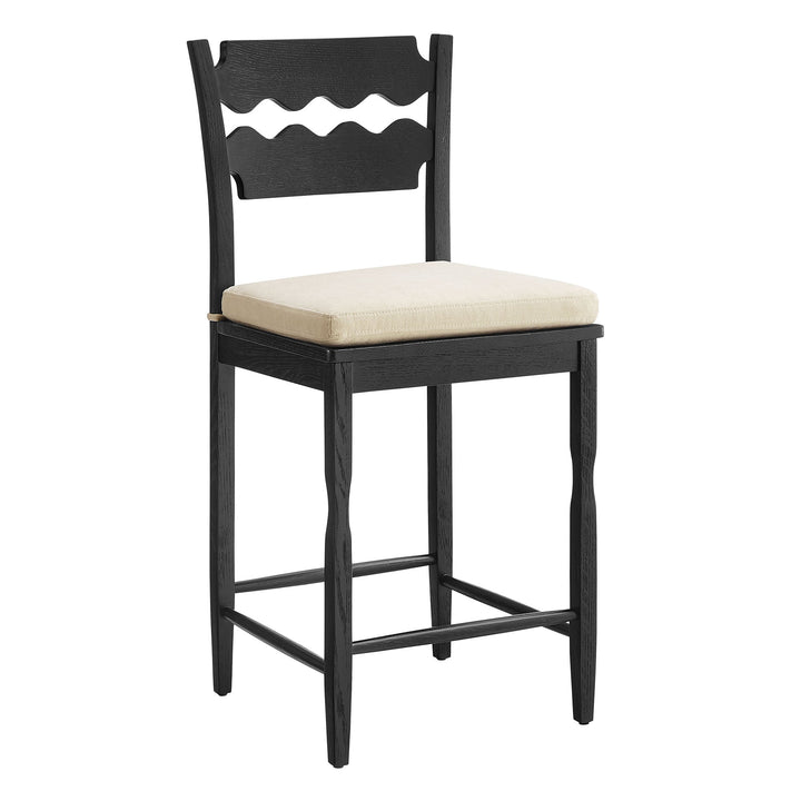 Kne Counter Stool - Black Linen Denmark Home