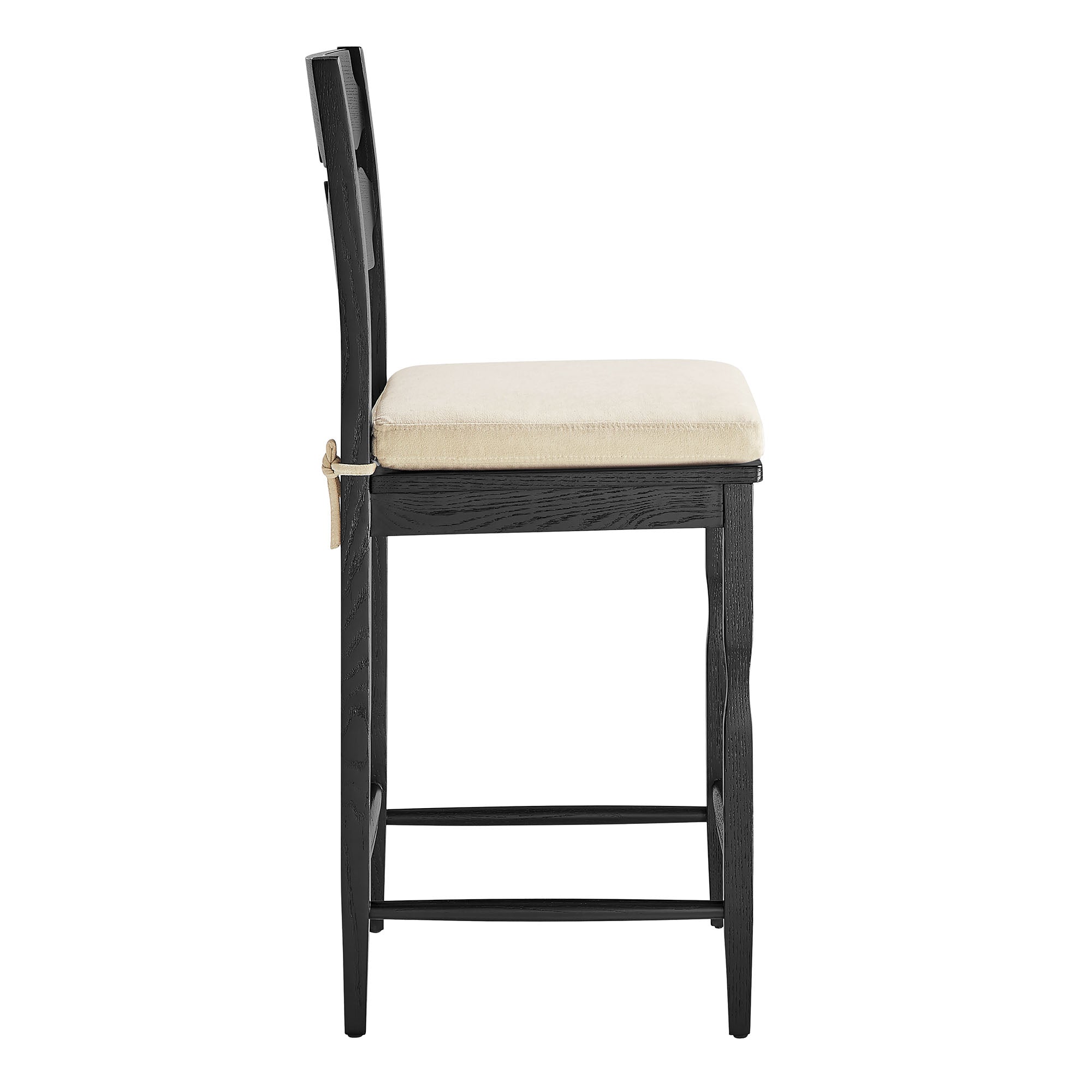 Kne Counter Stool - Black Linen Denmark Home