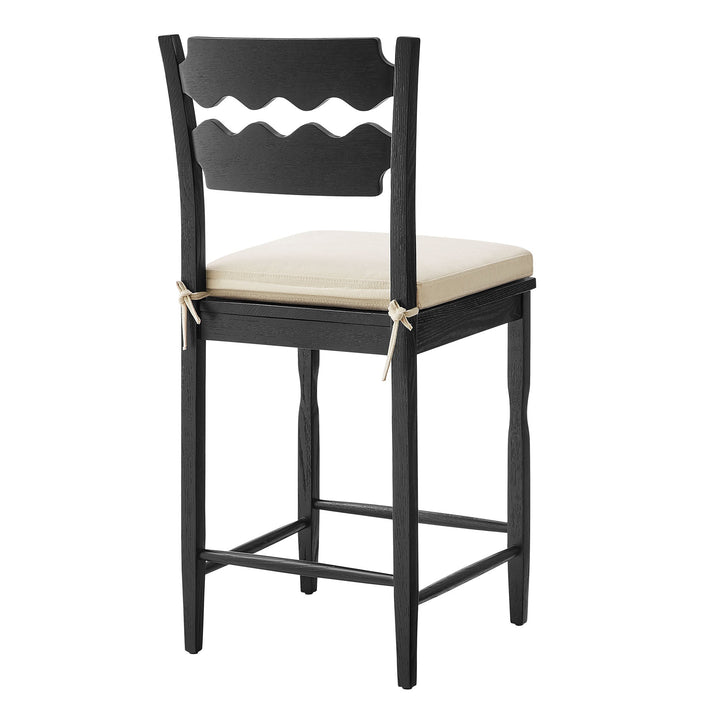 Kne Counter Stool - Black Linen Denmark Home