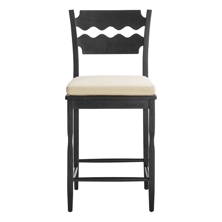 Kne Counter Stool - Black Linen Denmark Home