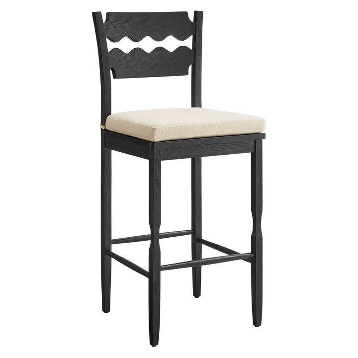 Kne Bar Stool - Black Linen Denmark Home