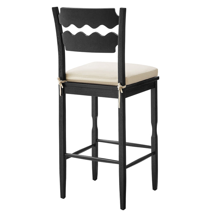 Kne Bar Stool - Black Linen Denmark Home