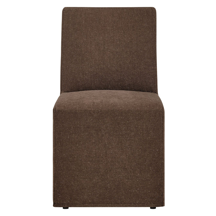Doux Slipcovered Dining Side Chair - Cocoa Denmark Home