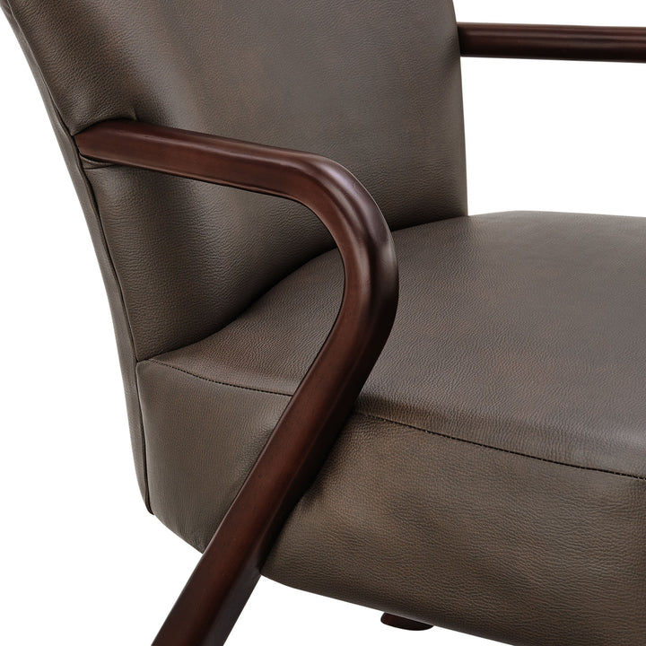 Arvion Faux Leather Accent Armchair – Espresso Denmark Home