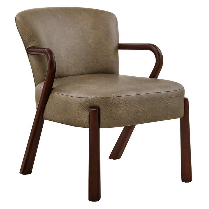 Arvion Faux Leather Accent Armchair – Mushroom Denmark Home