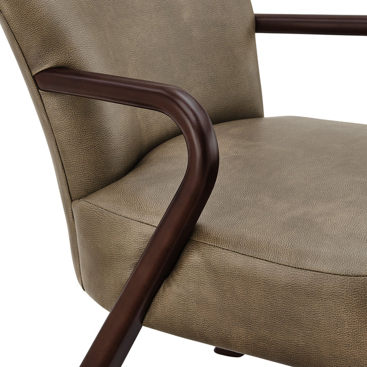 Arvion Faux Leather Accent Armchair – Mushroom Denmark Home