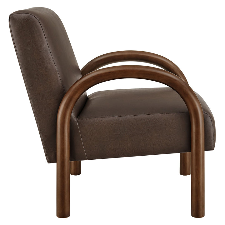 Arvion Faux Leather Accent Chair – Espresso Denmark Home