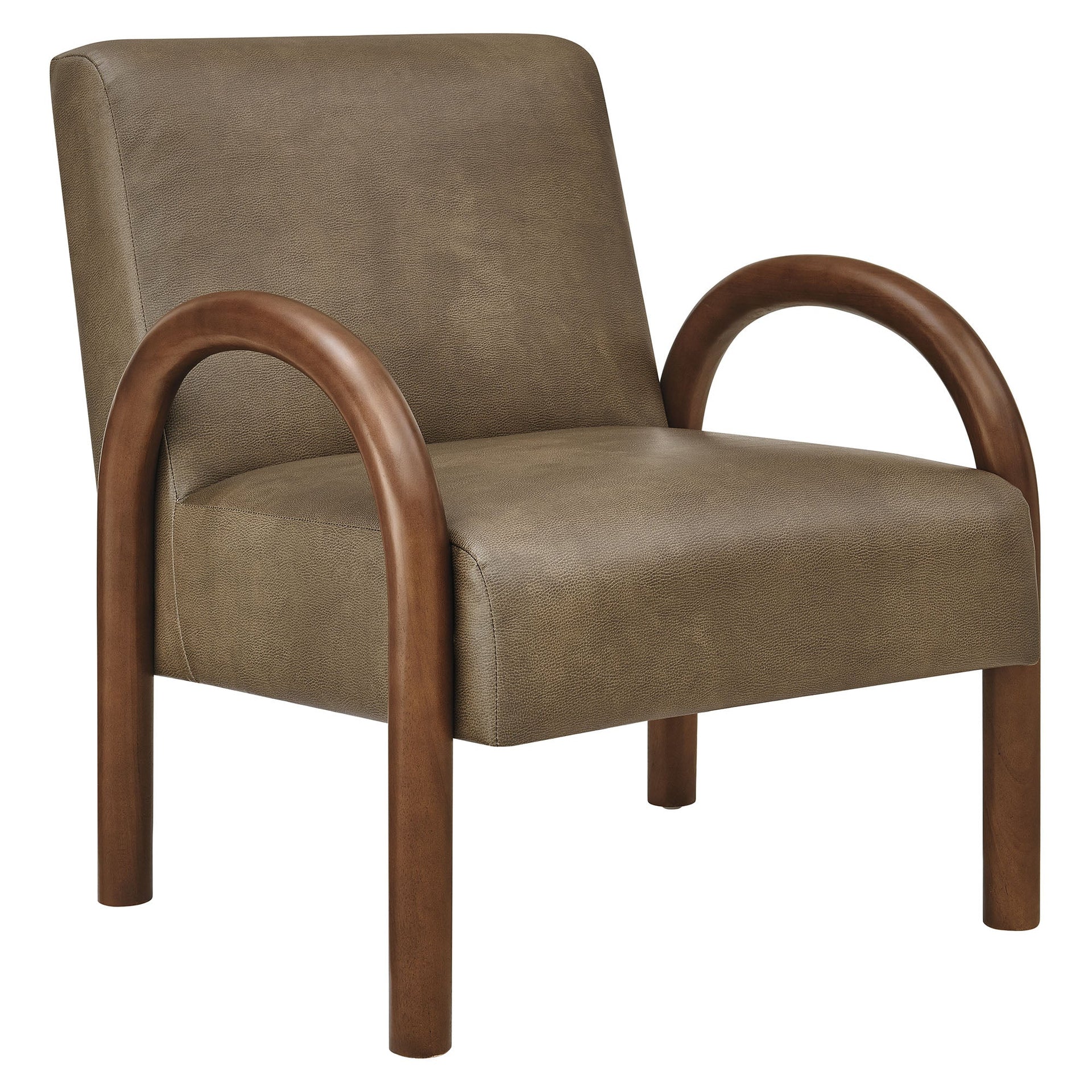 Arvion Faux Leather Accent Chair – Mushroom Denmark Home