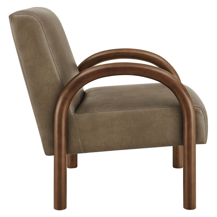Arvion Faux Leather Accent Chair – Mushroom Denmark Home