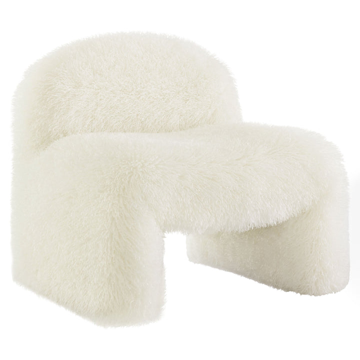 Fir Faux Fur Accent Chair – White Denmark Home