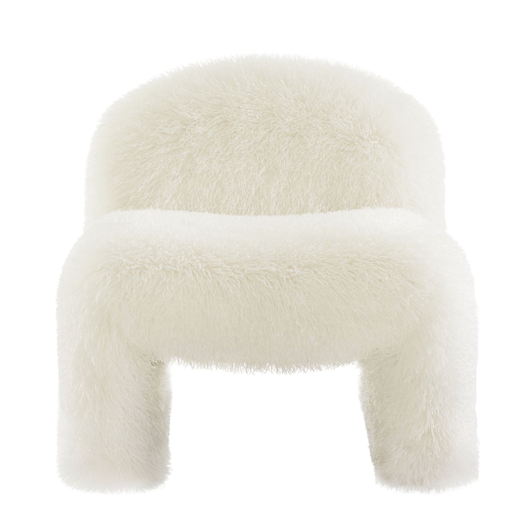 Fir Faux Fur Accent Chair – White Denmark Home