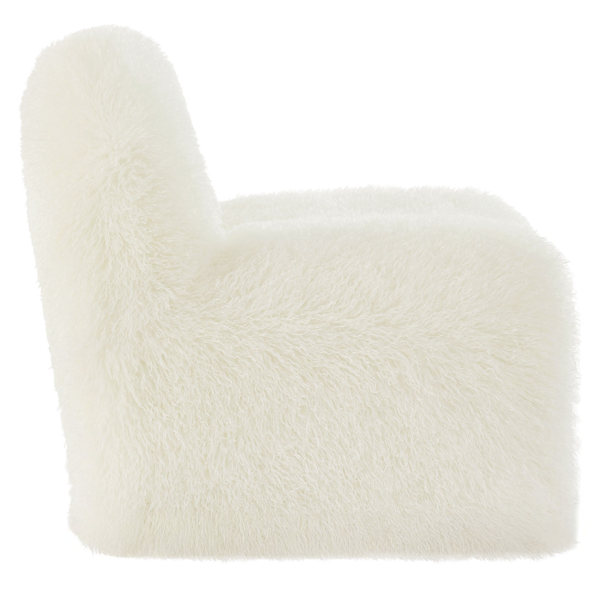 Fir Faux Fur Accent Chair – White Denmark Home