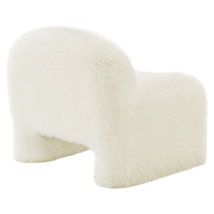 Fir Faux Fur Accent Chair – White Denmark Home