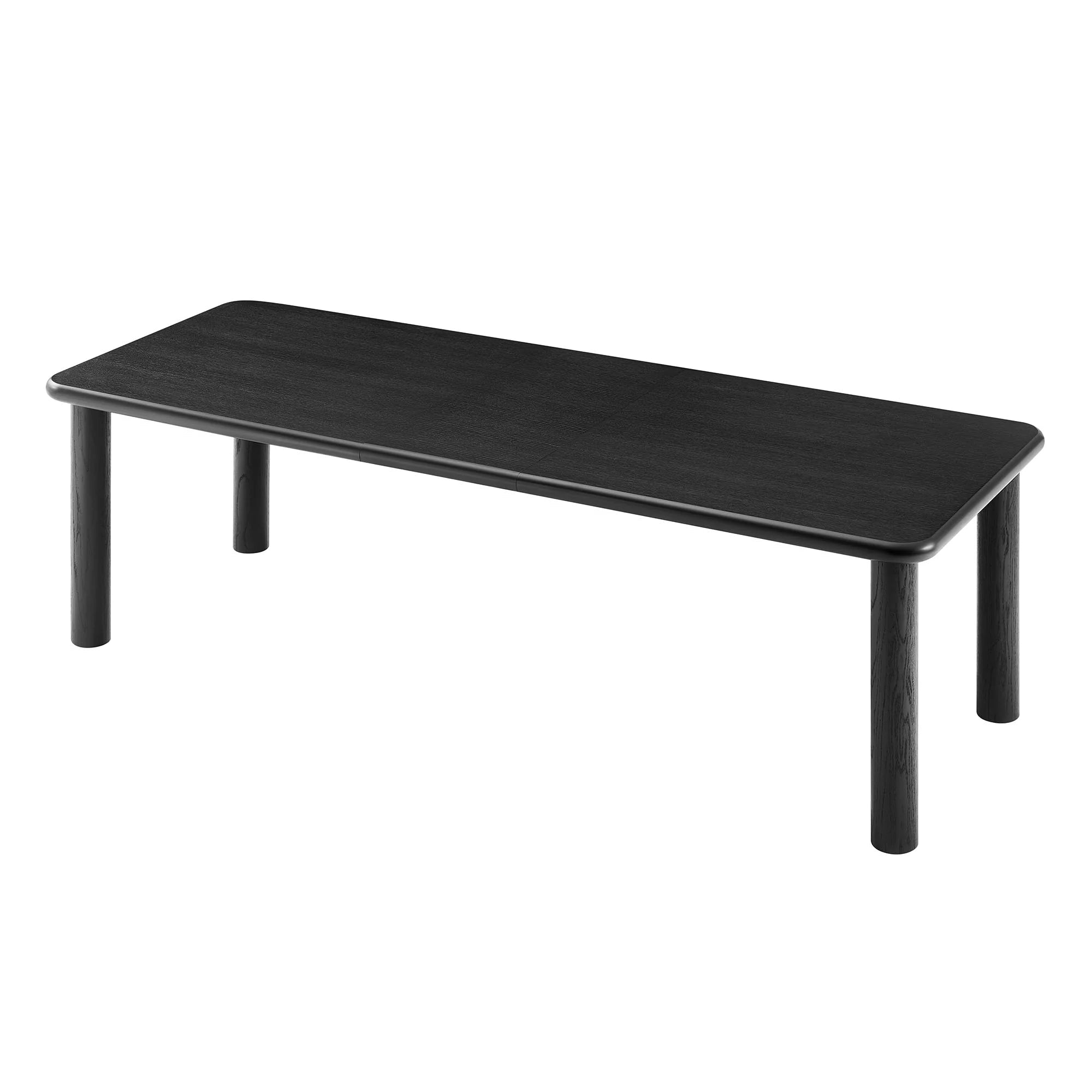 Elvar 86"–105" Extendable Rectangular Oak Wood Dining Table - Black Denmark Home