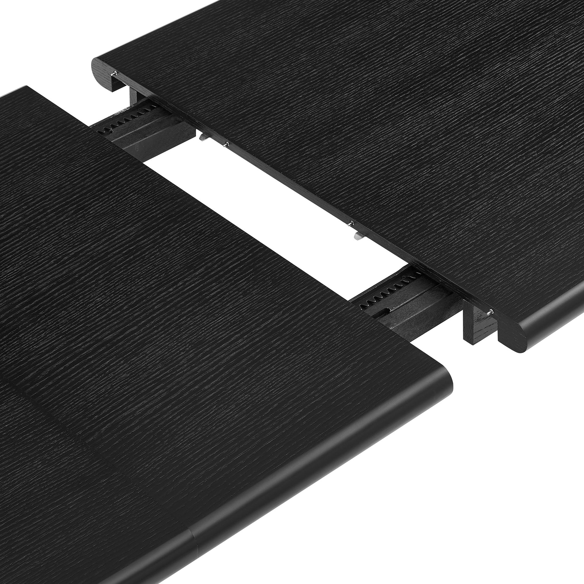 Elvar 86"–105" Extendable Rectangular Oak Wood Dining Table - Black Denmark Home