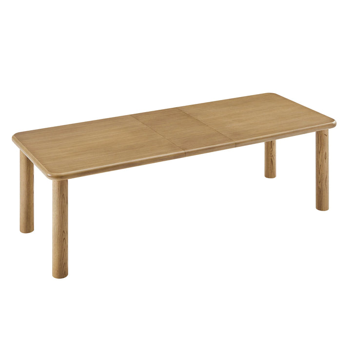 Elvar 86"–105" Extendable Rectangular Oak Wood Dining Table - Weathered Oak Denmark Home