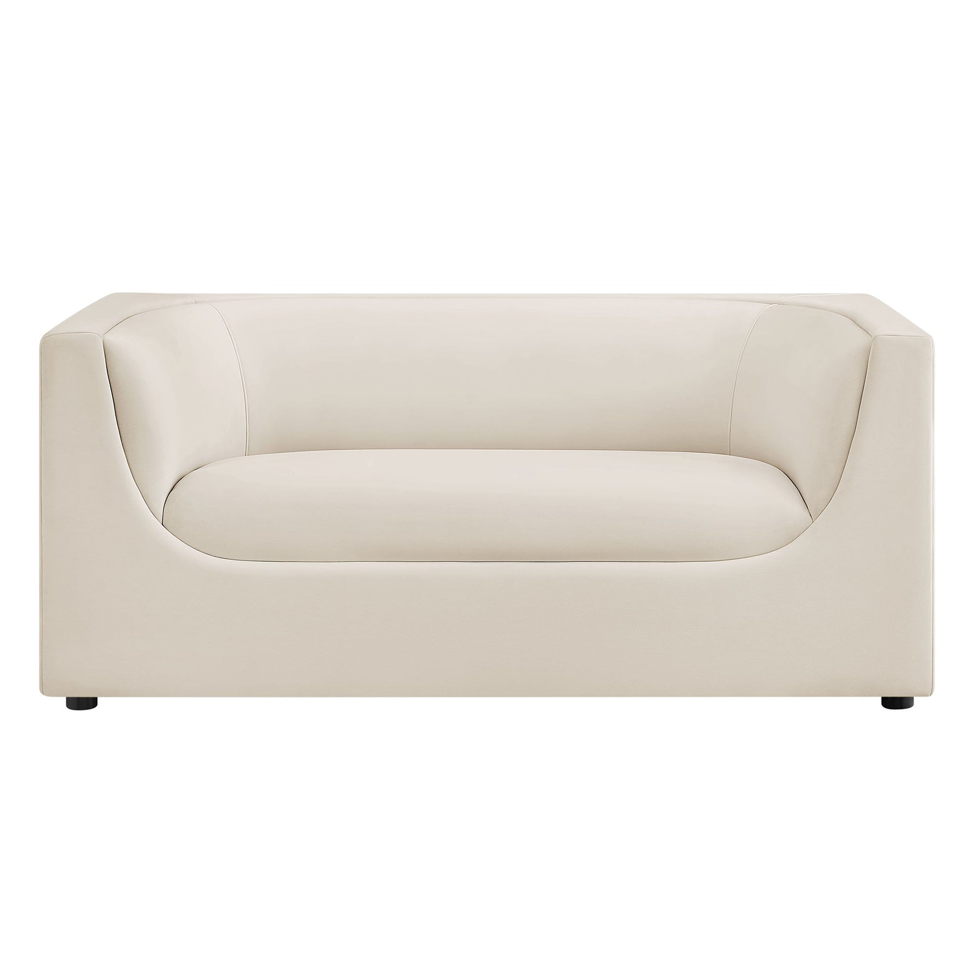 Moda Curved Performance Velvet Loveseat – Alabaster