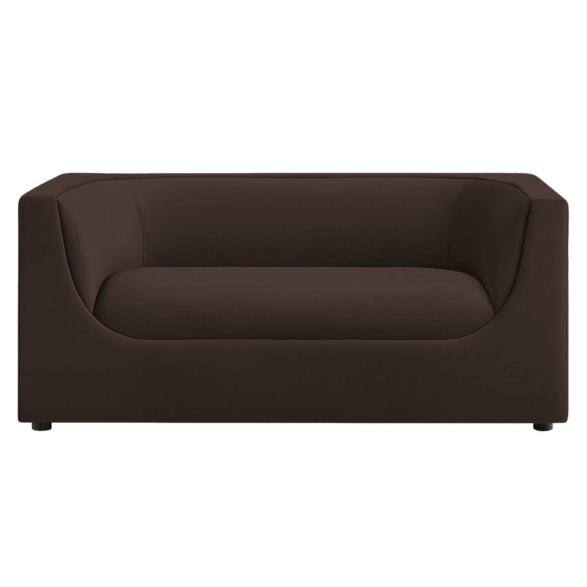 Moda 67" Curved Performance Velvet Loveseat – Chocolate Brown