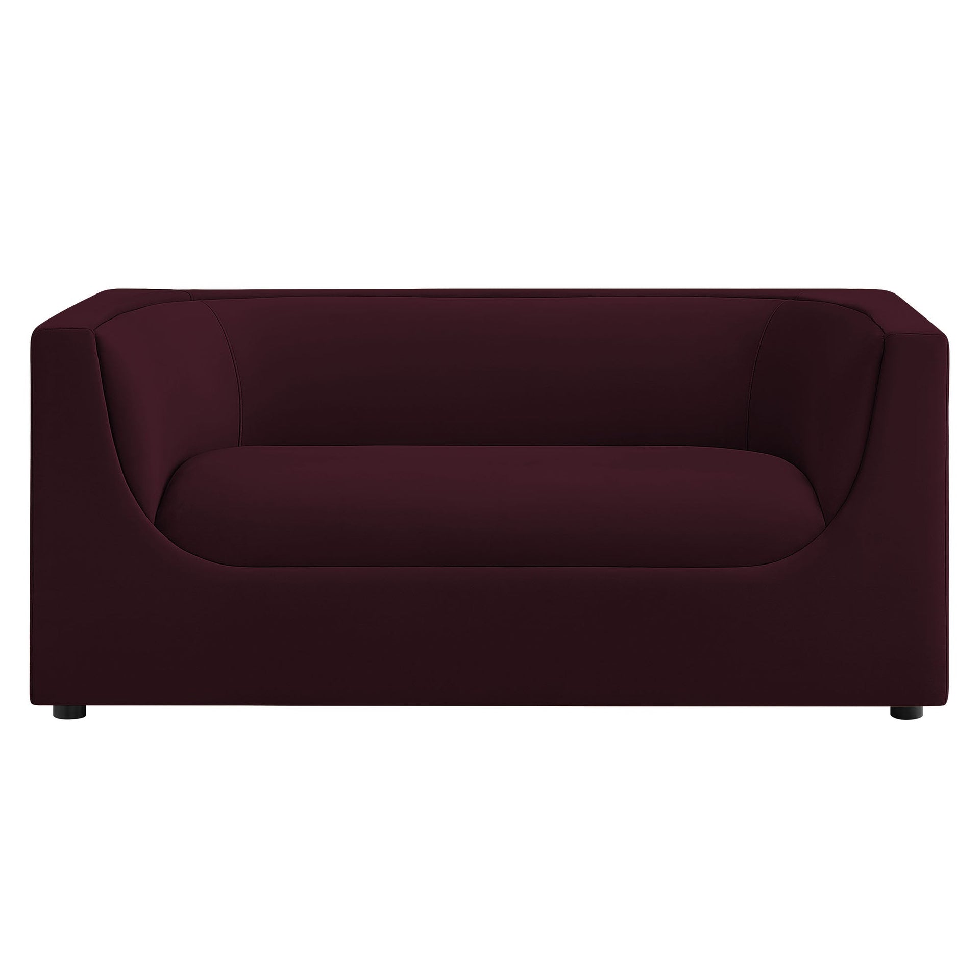 Moda Curved Performance Velvet Loveseat – Mulberry