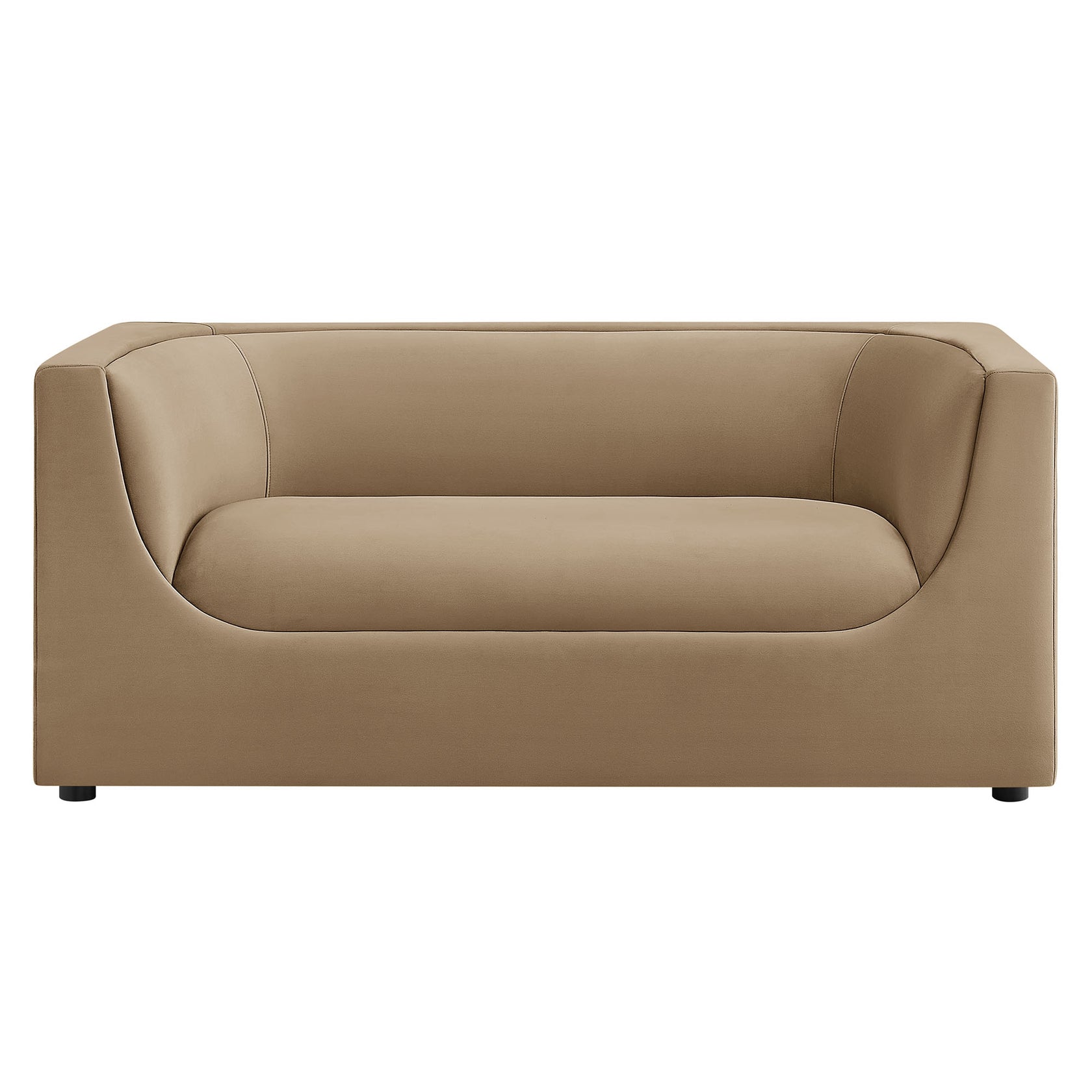 Moda 67" Curved Performance Velvet Loveseat – Taupe