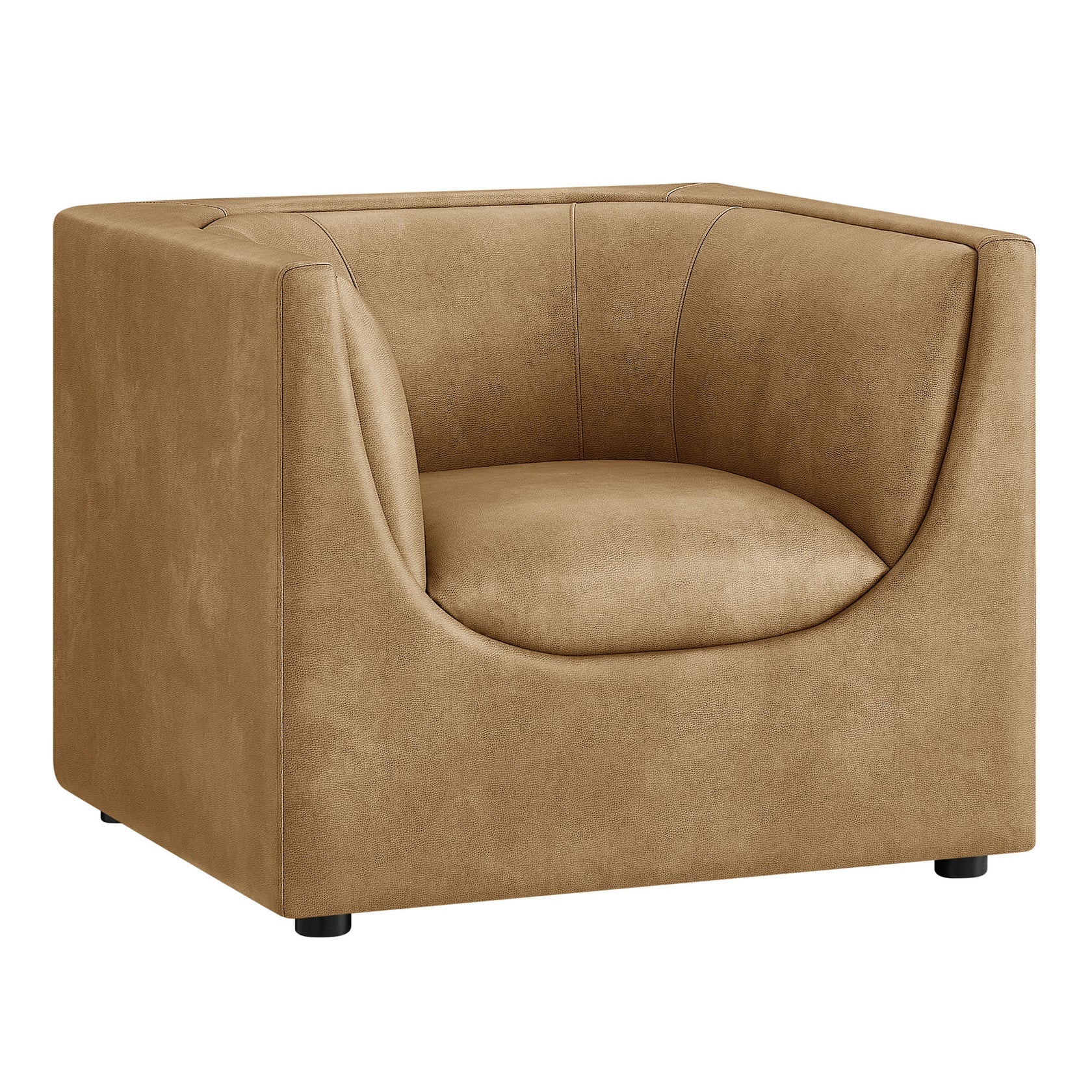 Moda Curved Vegan Leather Armchair – Toast Sculptural Modern