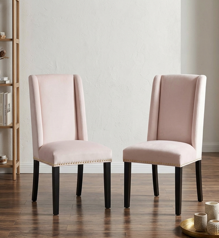 Mythos Velvet Dining Chair Set - Pink Denmark Home
