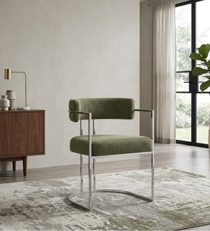 Orik Curved Back Dining Chair - Silver Leaf Denmark Home