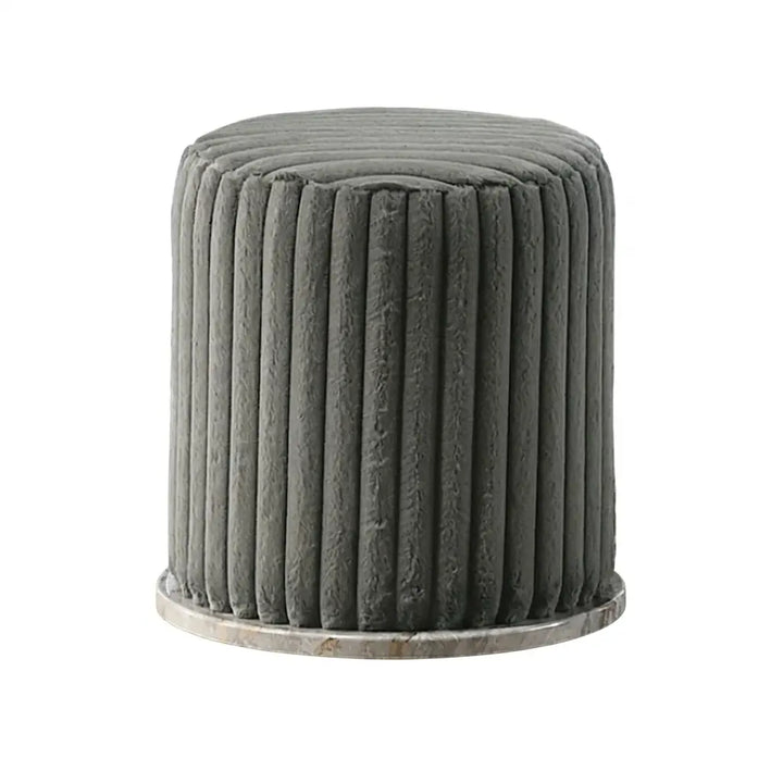 Elowen Vanity Stool – Light Gray Faux Fur Denmark Home