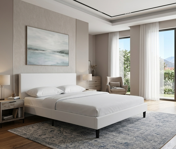Sena Full Platform Bed - White Denmark Home