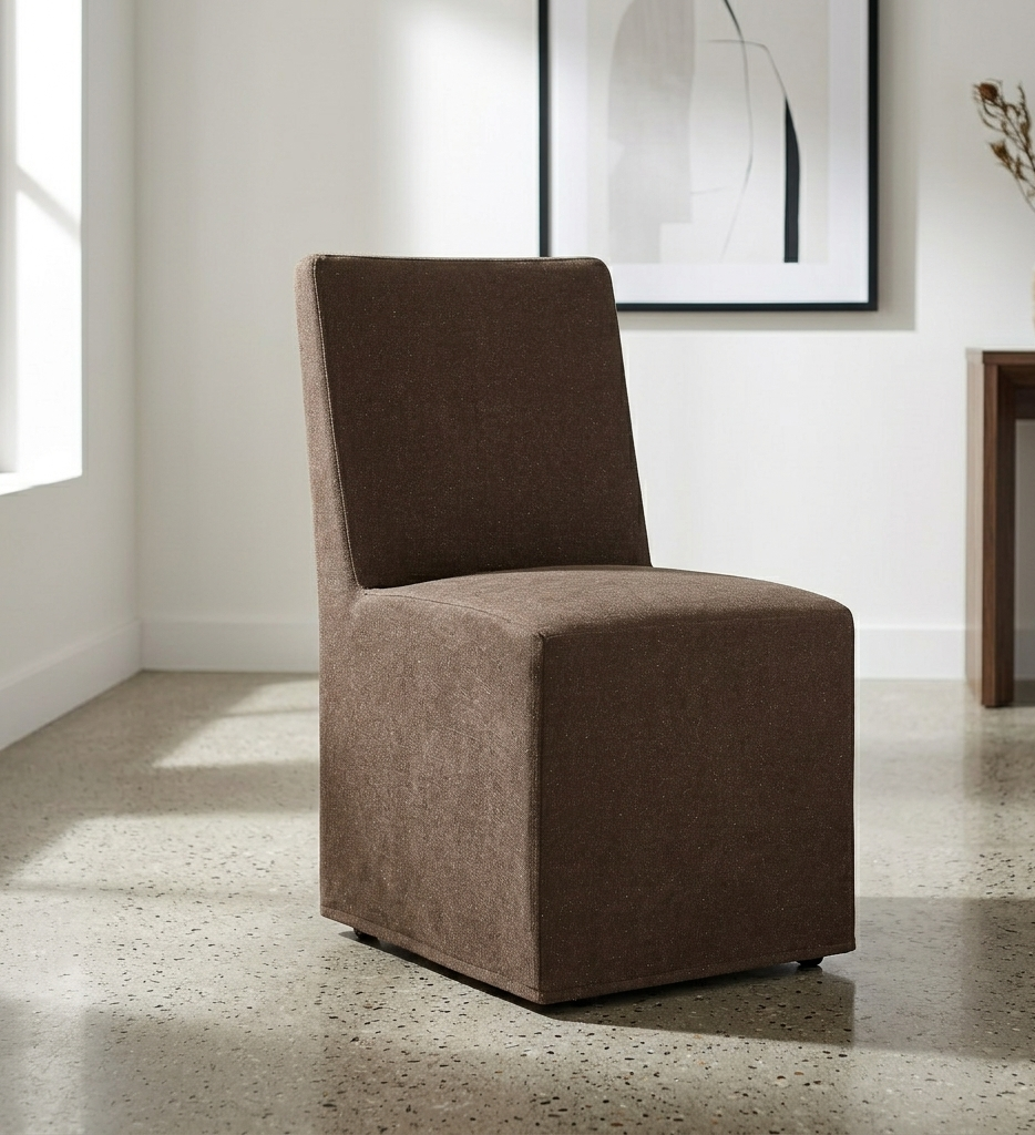 Doux Slipcovered Dining Side Chair - Cocoa Denmark Home