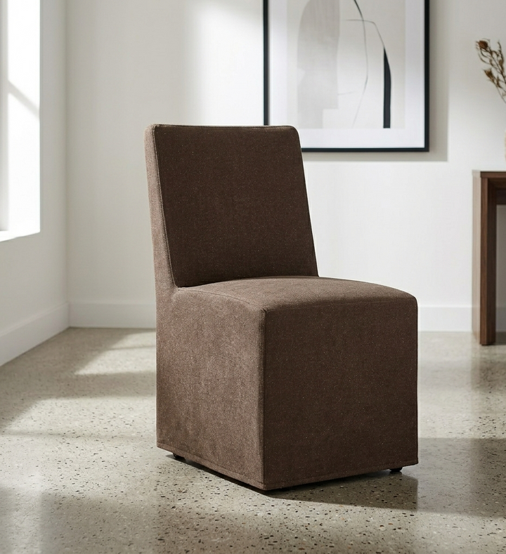 Doux Slipcovered Dining Side Chair - Cocoa Denmark Home