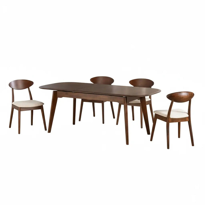 Ivarn 5-Piece Extendable Dining Set – Rich Walnut Denmark Home