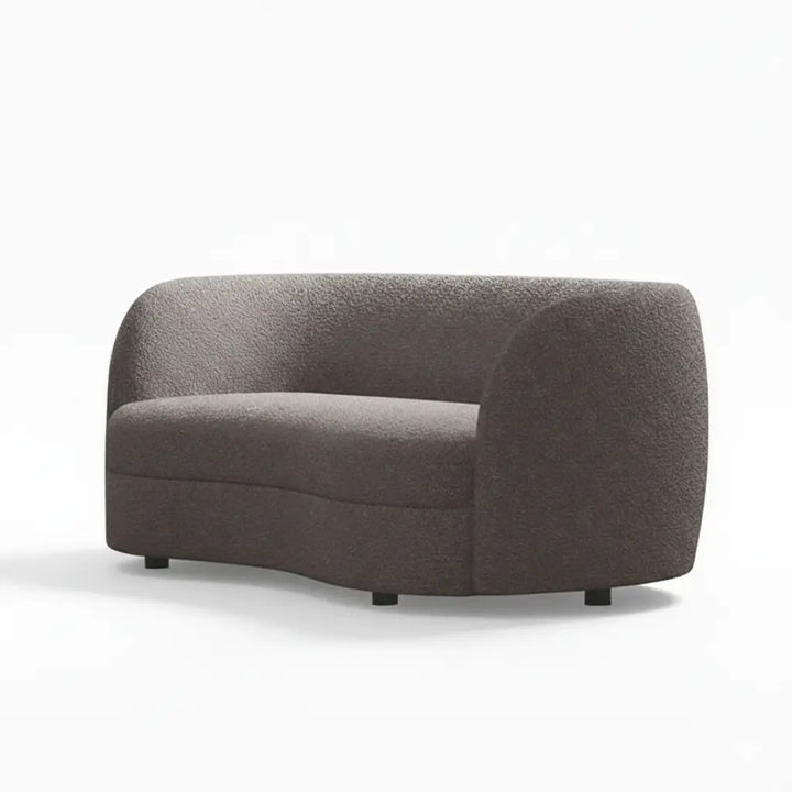 Slate Loveseat – Charcoal Gray Bouclé Kidney Silhouette Denmark Home