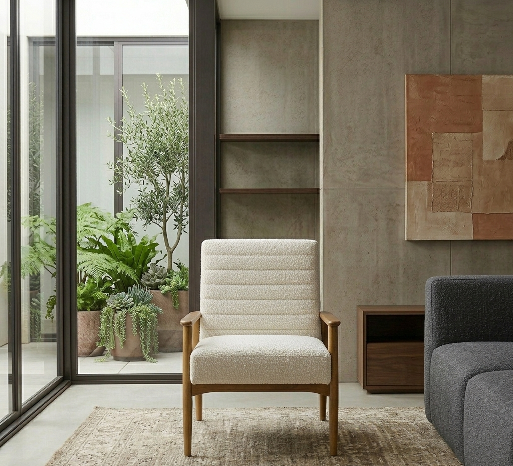 Viren Accent Chair - Ivory Denmark Home