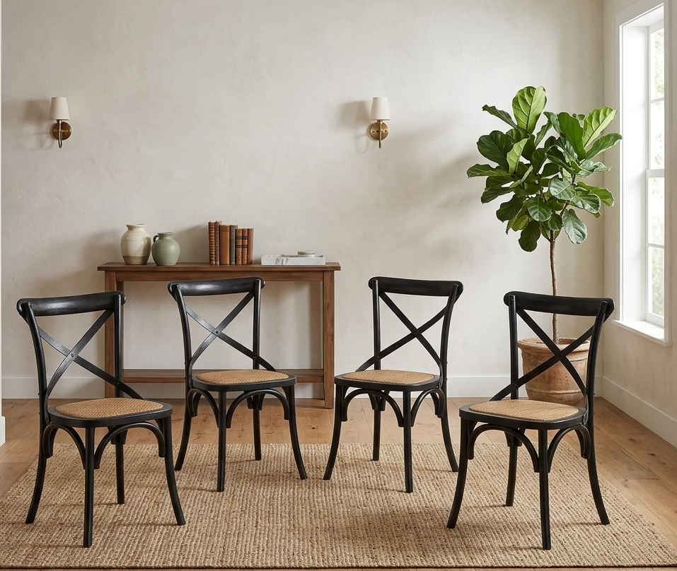 Bramwell Rattan Dining Chair - Black Denmark Home