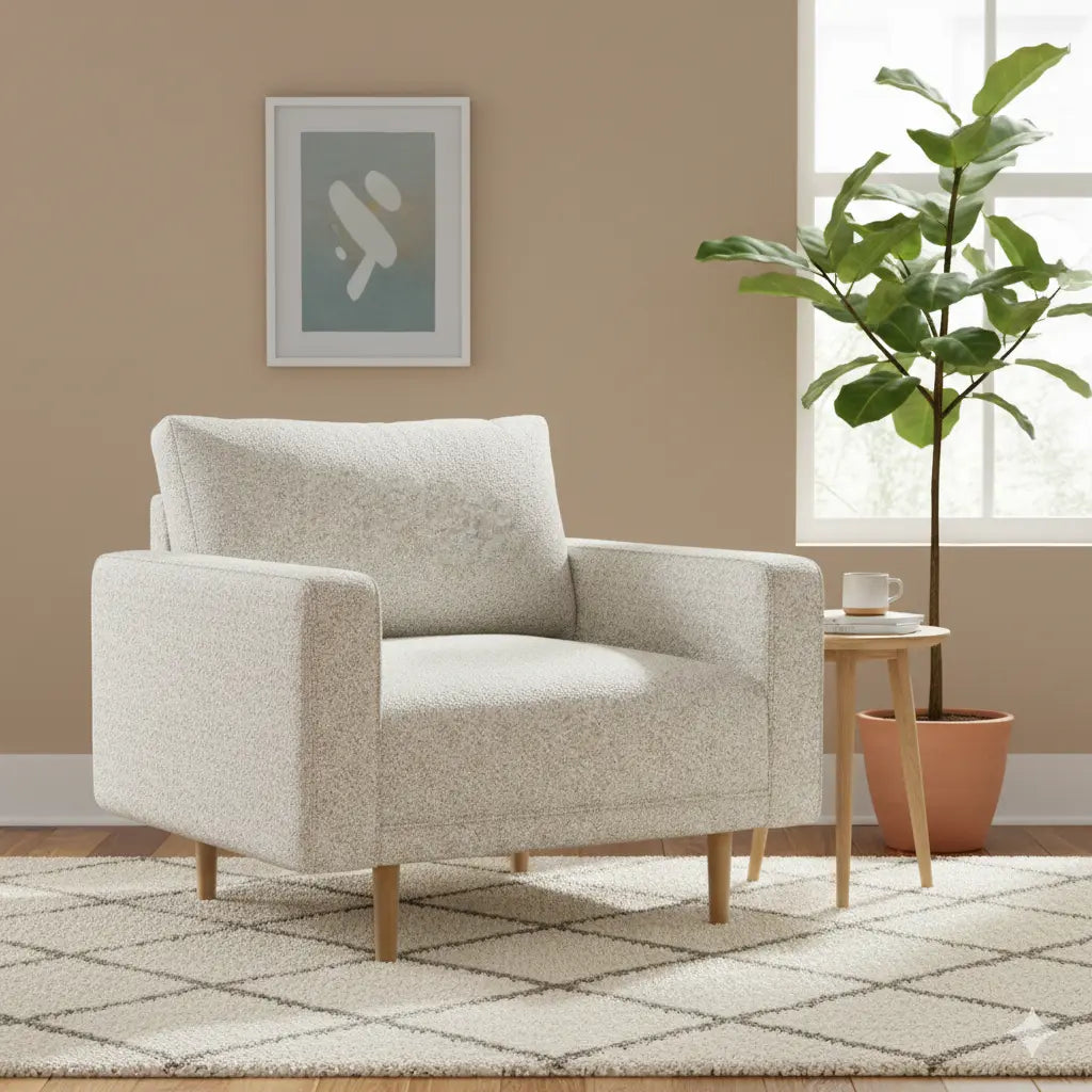 Solvalla Accent Chair – Off-White Bouclé Denmark Home