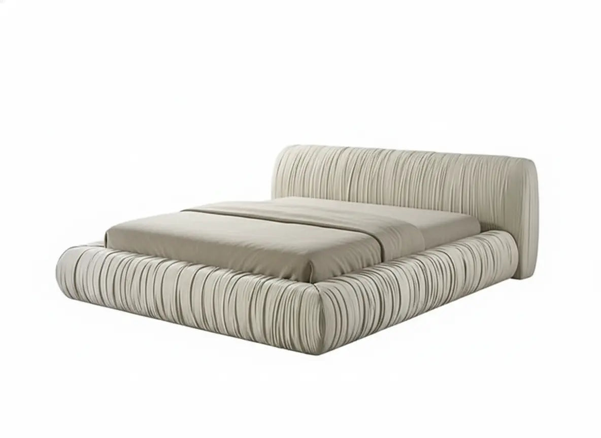 Norr Upholstered Platform Bed – Ivory (Queen / Eastern King) Denmark Home