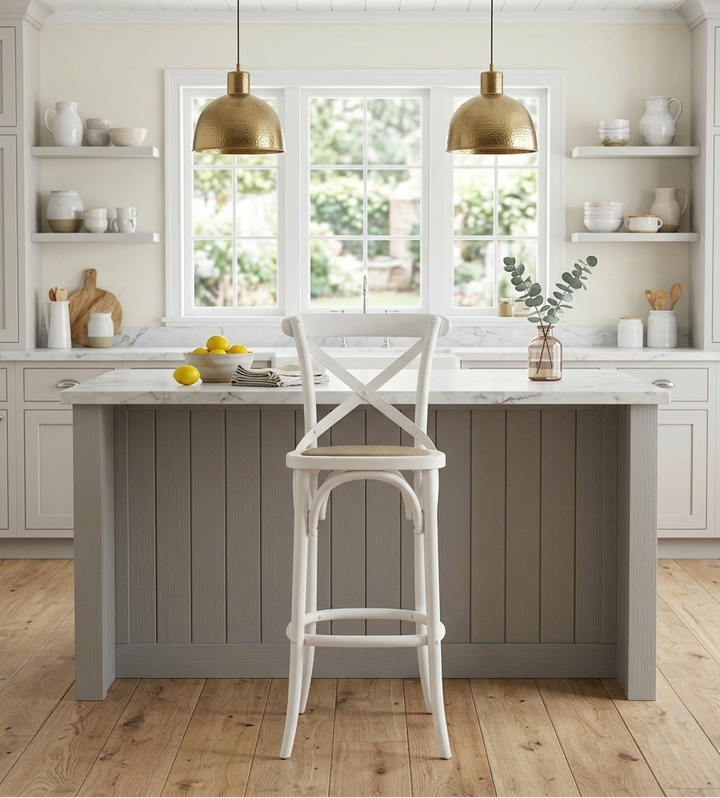 Bramwell Bar Stool - White Denmark Home