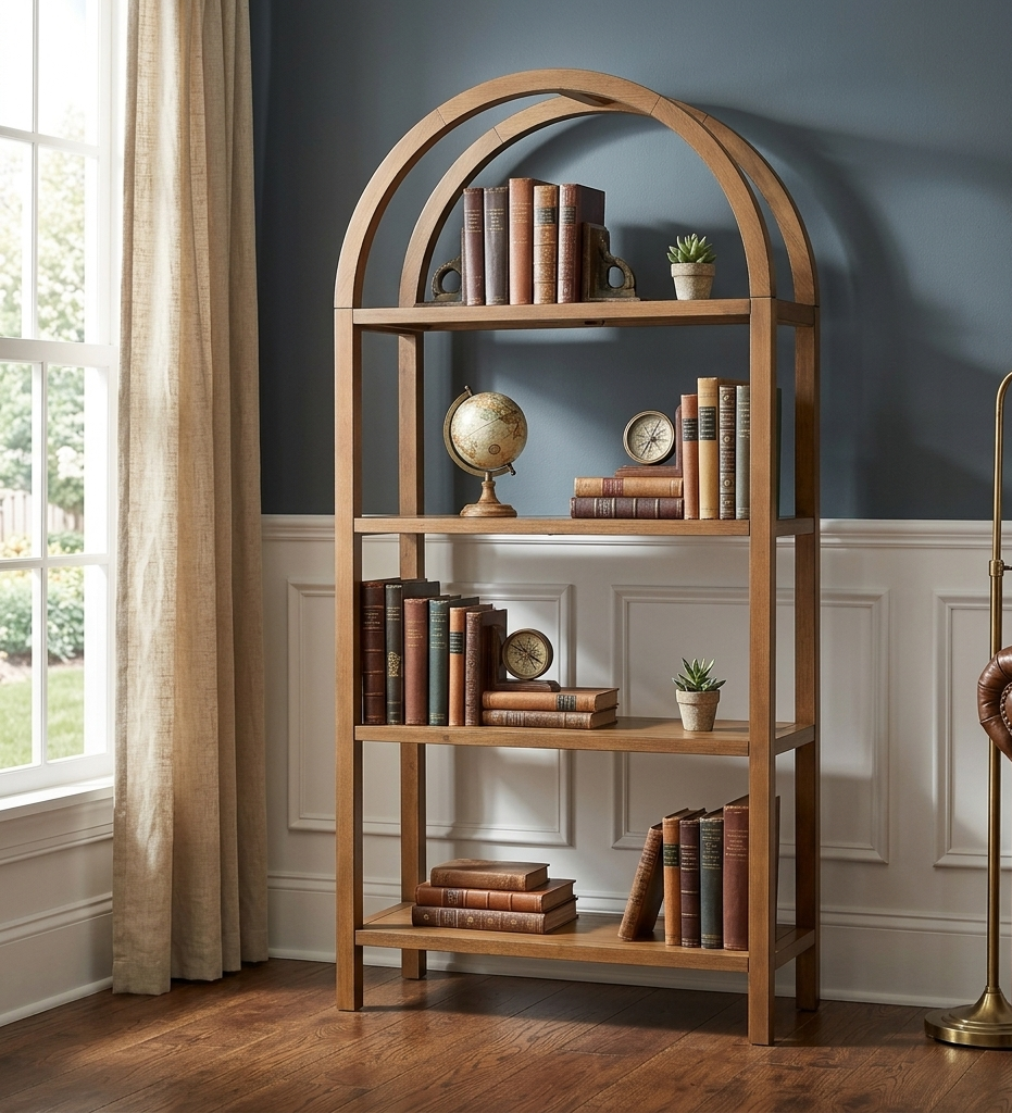 Nook Arched Bookcase - Walnut Denmark Home
