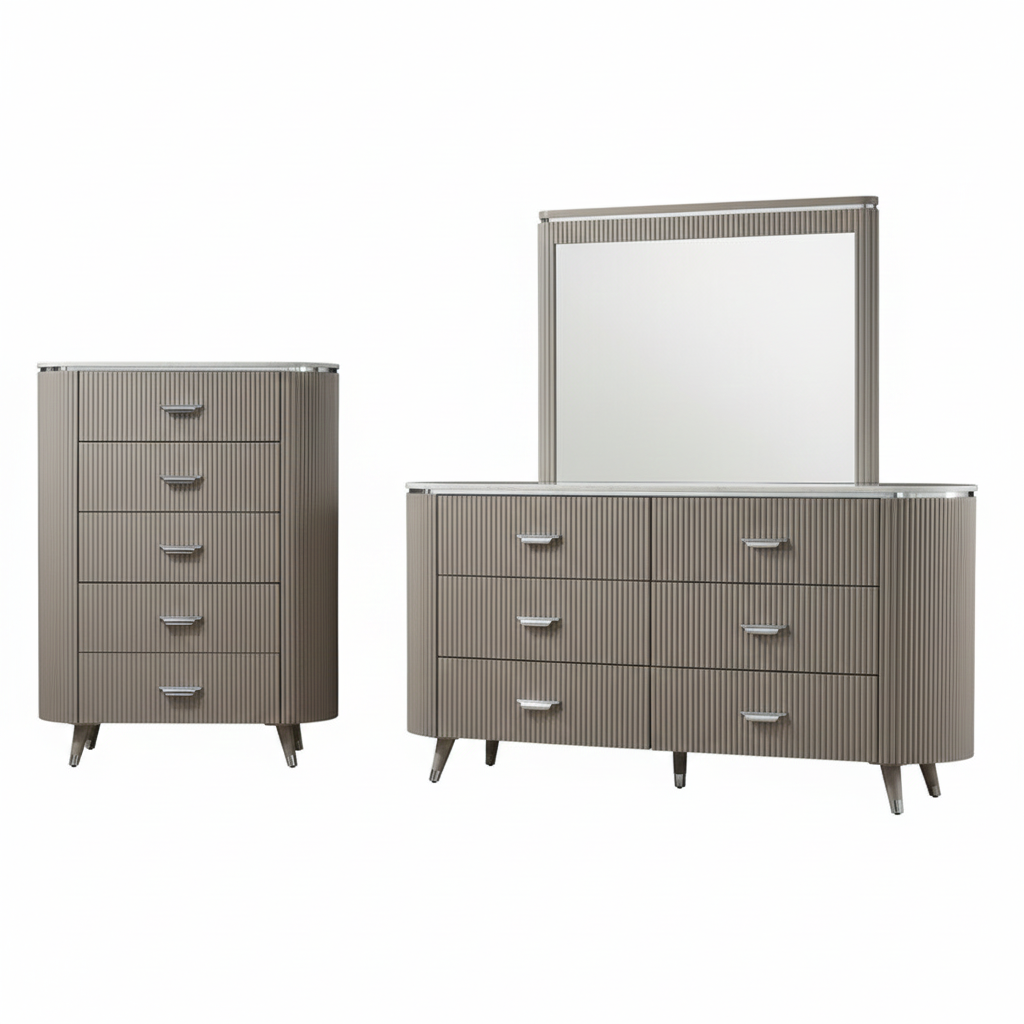 Vireo Dresser – Light Gray with Cultured Stone Top