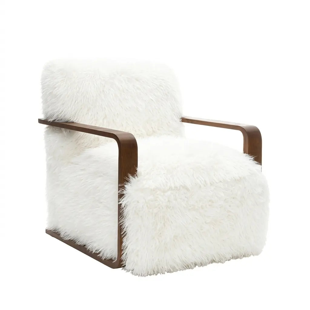 Ezra Accent Chair – White Fabric Denmark Home