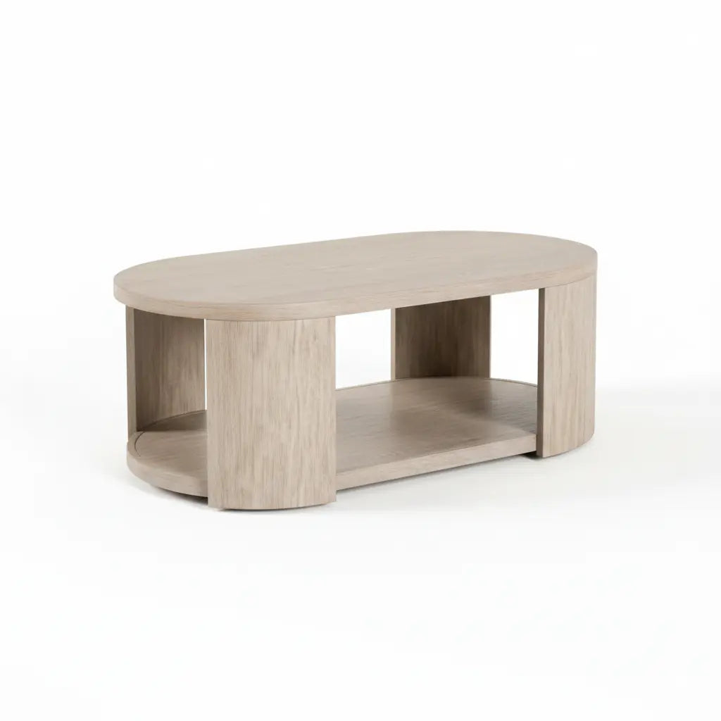 Branik Oval Cocktail Table – Oak with Casters Denmark Home