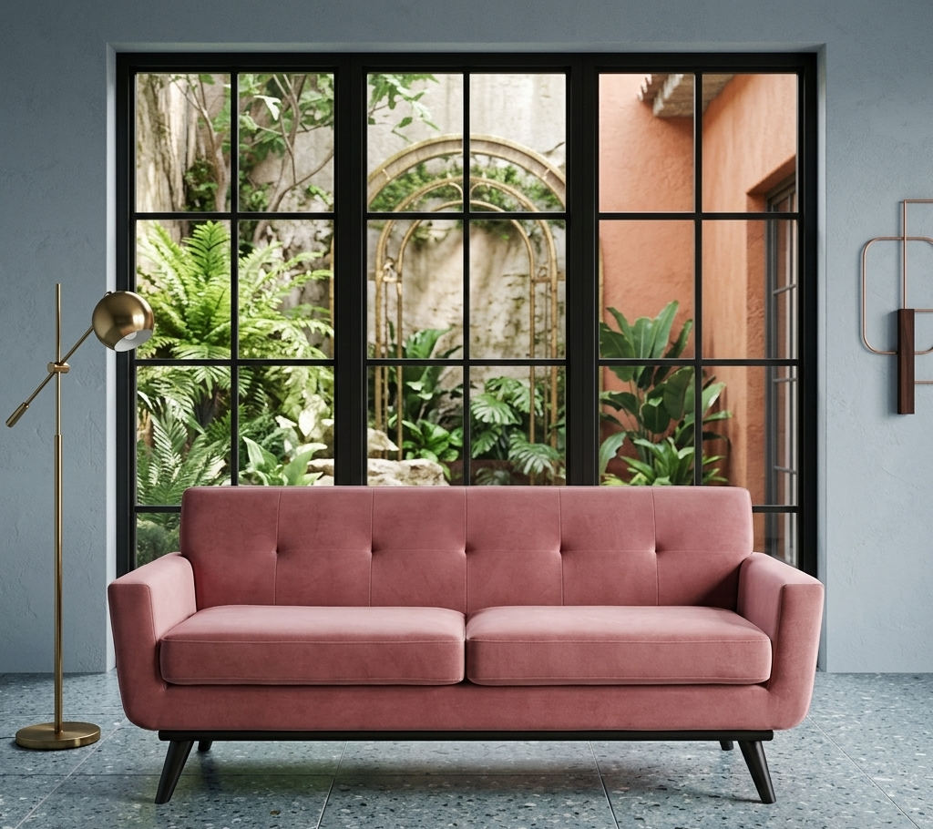 Koti Performance Velvet Loveseat – Dusty Rose