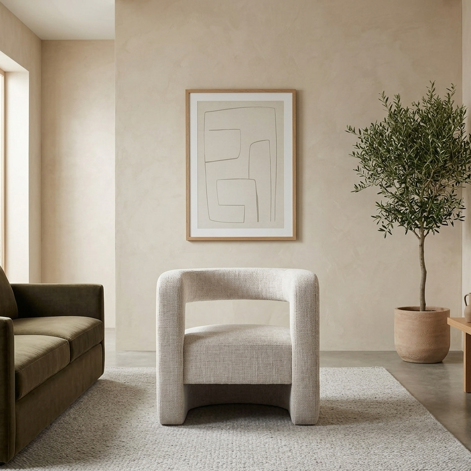 Hygra Chenille Accent Chair-Dove Gray Denmark Home