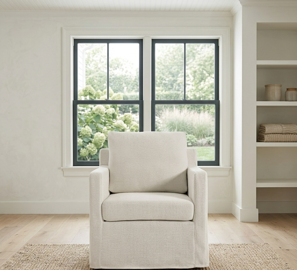 Kelvare Slipcovered Swivel Accent Chair-Salt Denmark Home