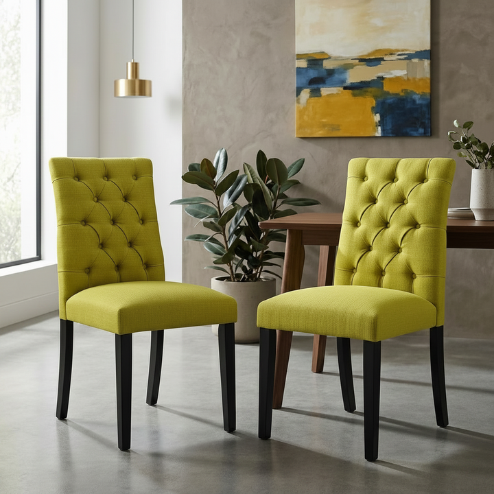 Nuovo Tufted Dining Chair - Wheatgrass Denmark Home